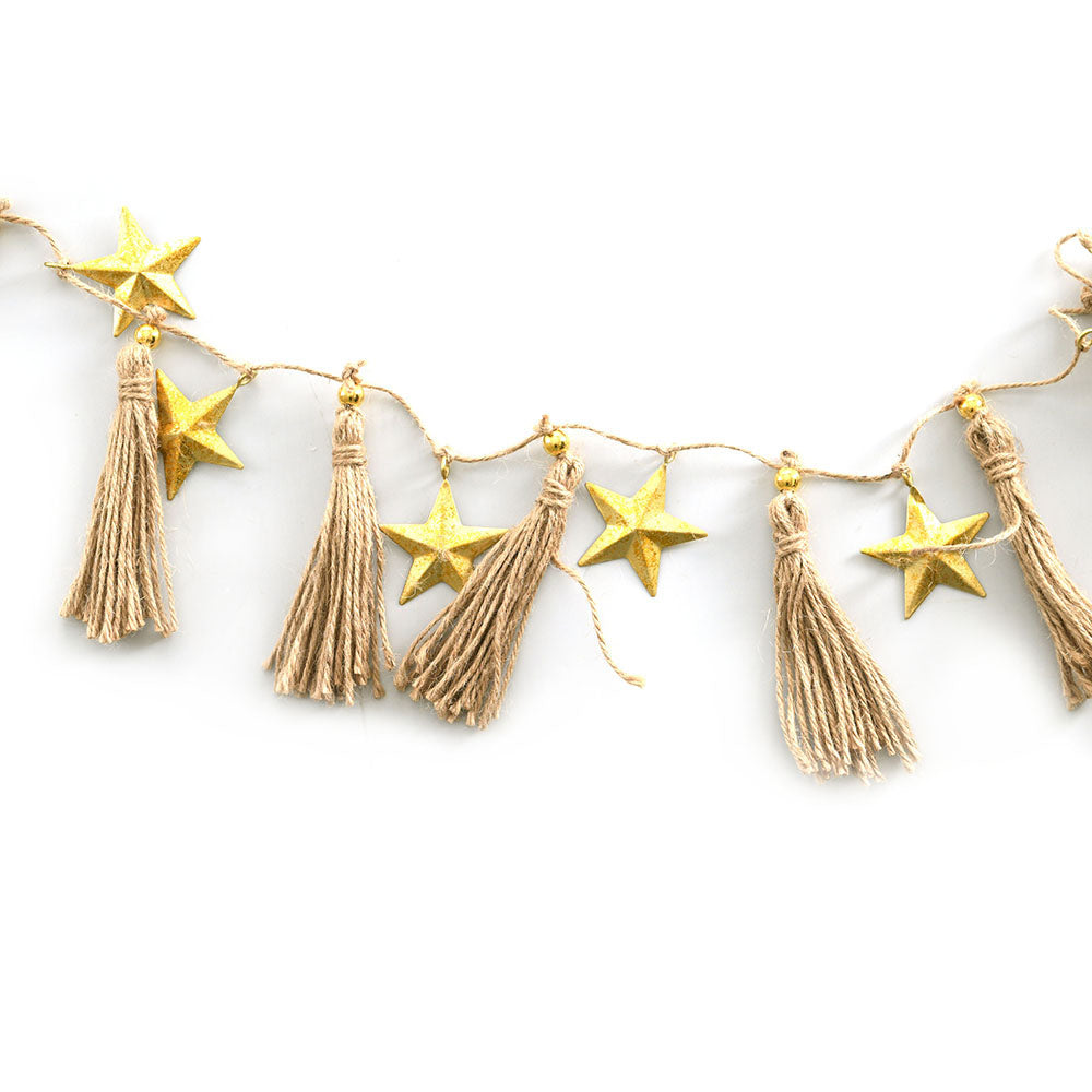 GARLAND Star Gold with Tassle 10x113cm