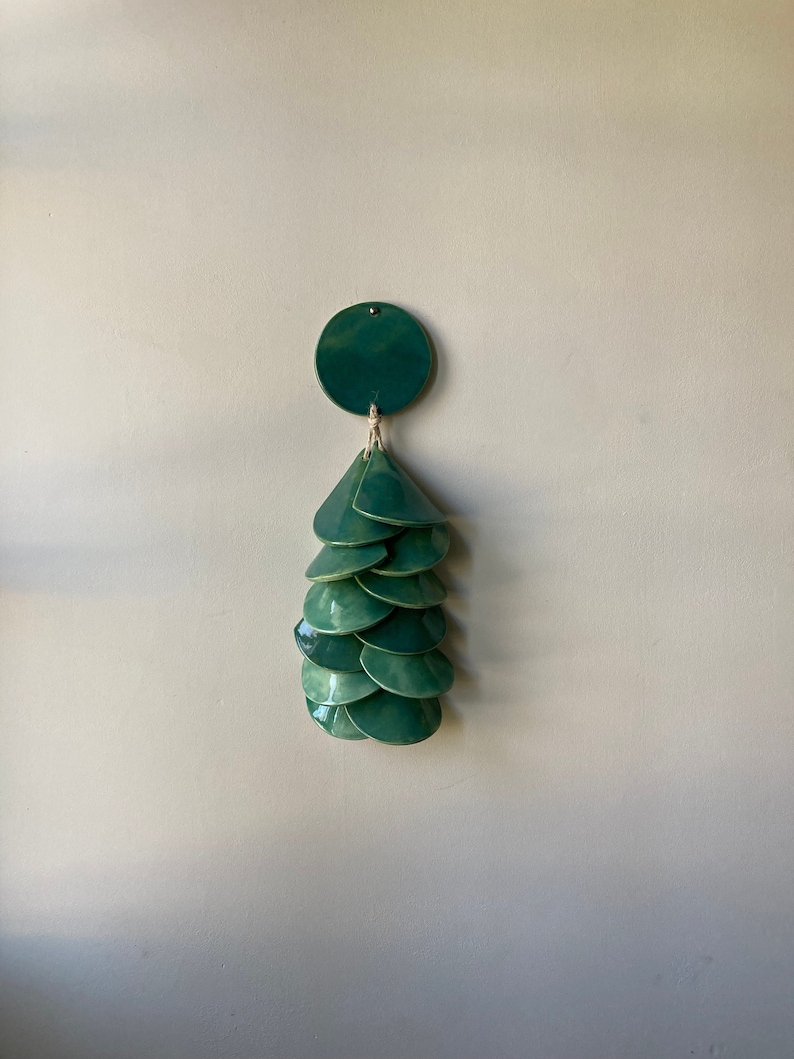 Ceramic Tile Wall Hanging: Coastal Green Decor