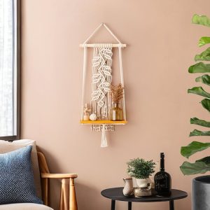 Boho Macrame Hanging Shelf